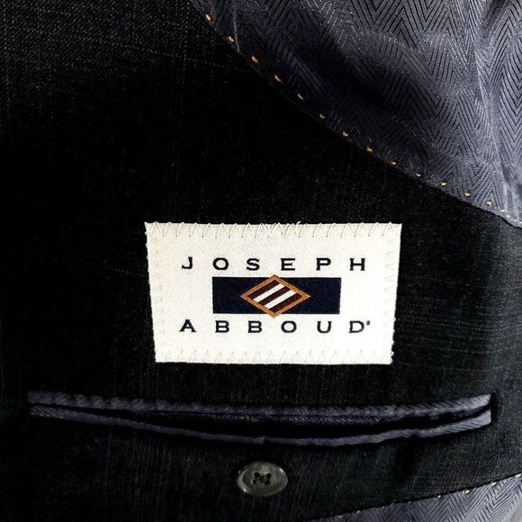 DAMAGED Joseph Abboud Reda Super 110s Wool 2 Button Blazer 48L Gray Windowpane - Picture 8 of 13